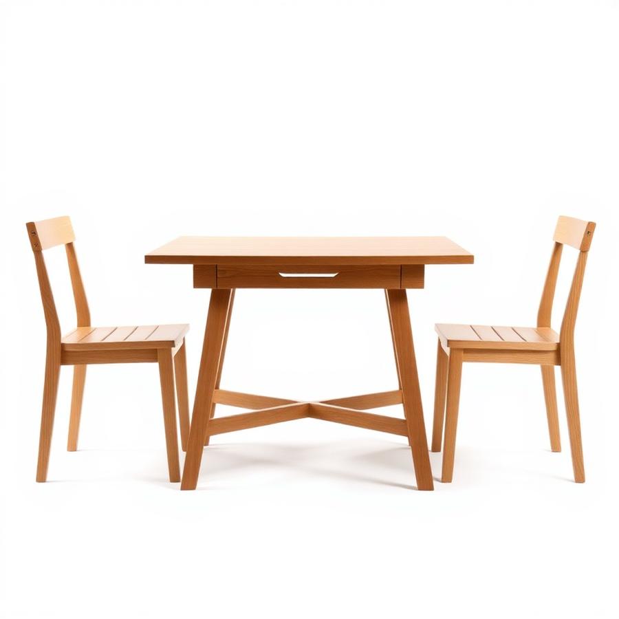 Oak Dining Set for rent in International City, Dubai